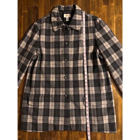 Talbots Women’s Large Coat Vintage Wool Blend Made in USA Button Front Long - Picture 9 of 11